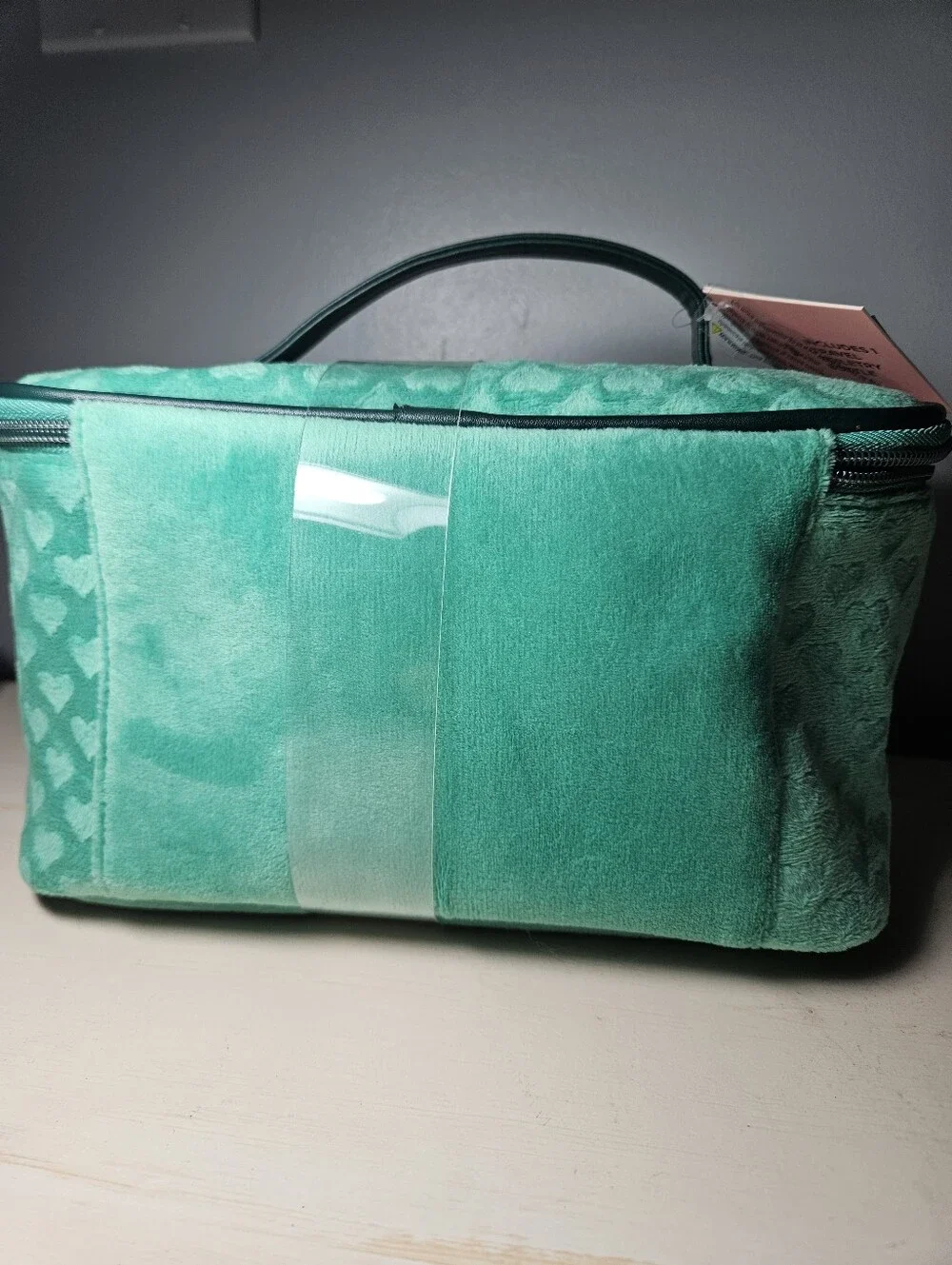 NWT Juicy Couture Green Velour Rhinestone 2-Pc Travel Makeup Bag Set
